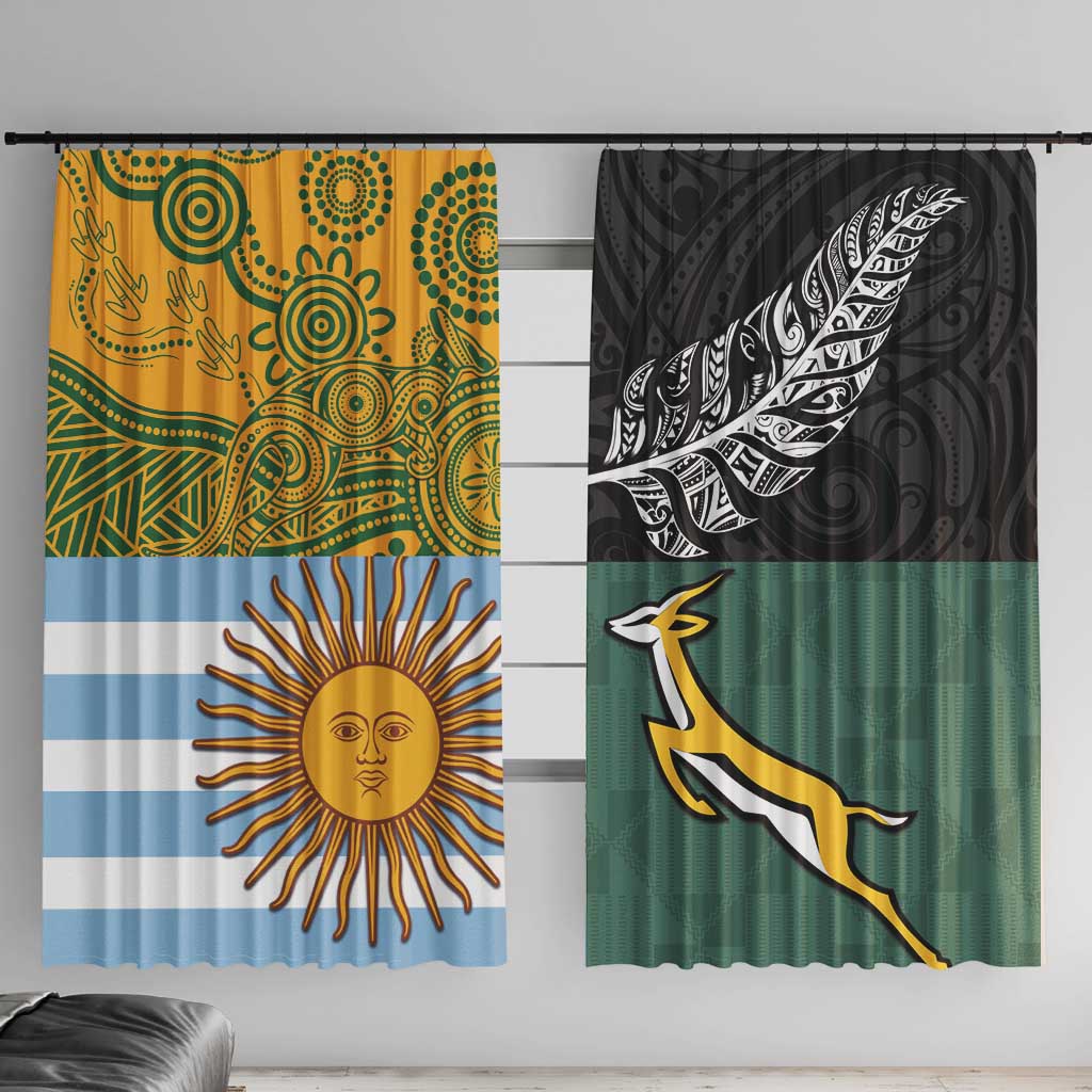 Rugby 2025 Championship Window Curtain Combination of Southern Hemisphere Countries - Wonder Print Shop