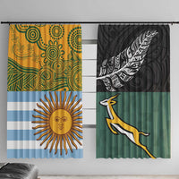 Rugby 2025 Championship Window Curtain Combination of Southern Hemisphere Countries - Wonder Print Shop