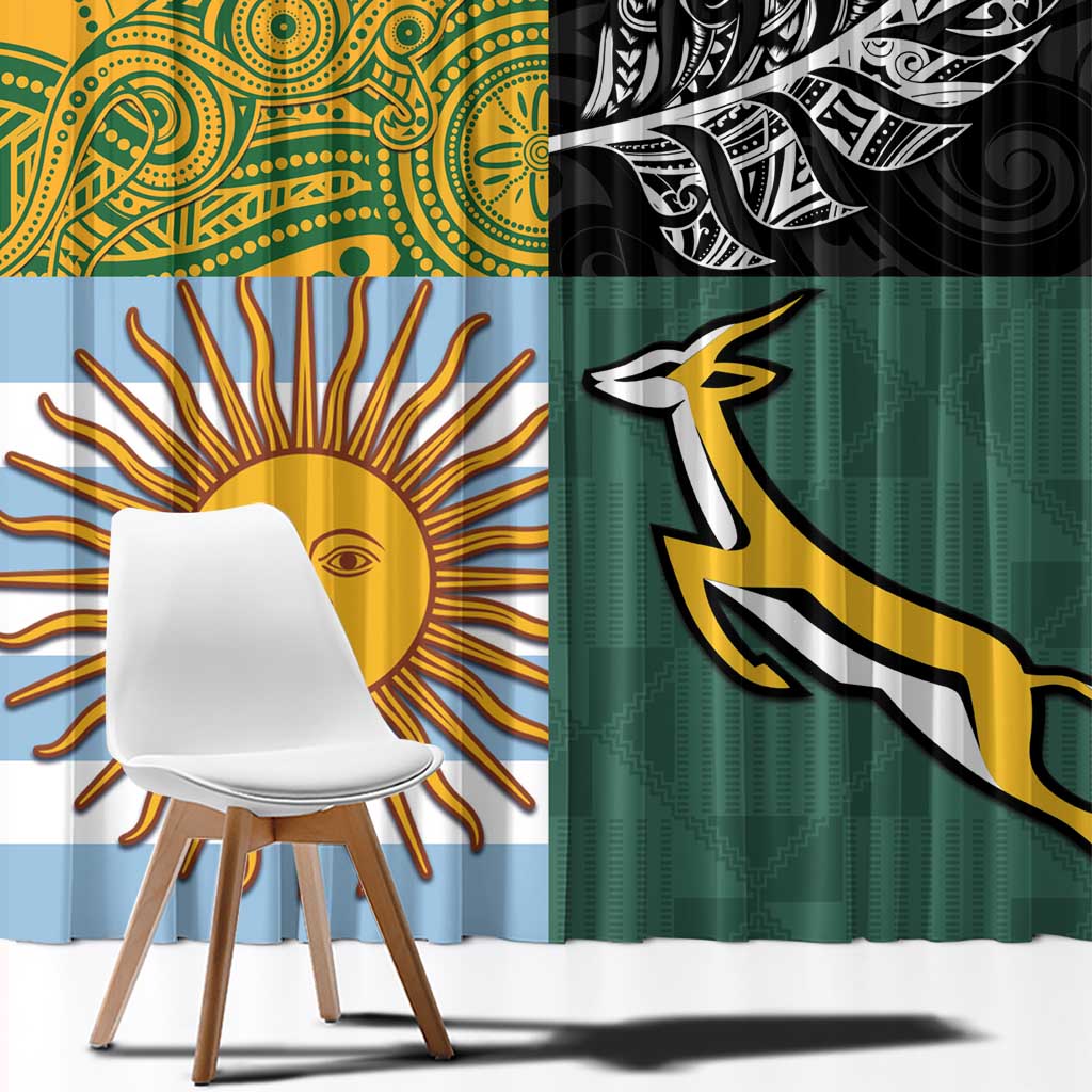 Rugby 2025 Championship Window Curtain Combination of Southern Hemisphere Countries - Wonder Print Shop