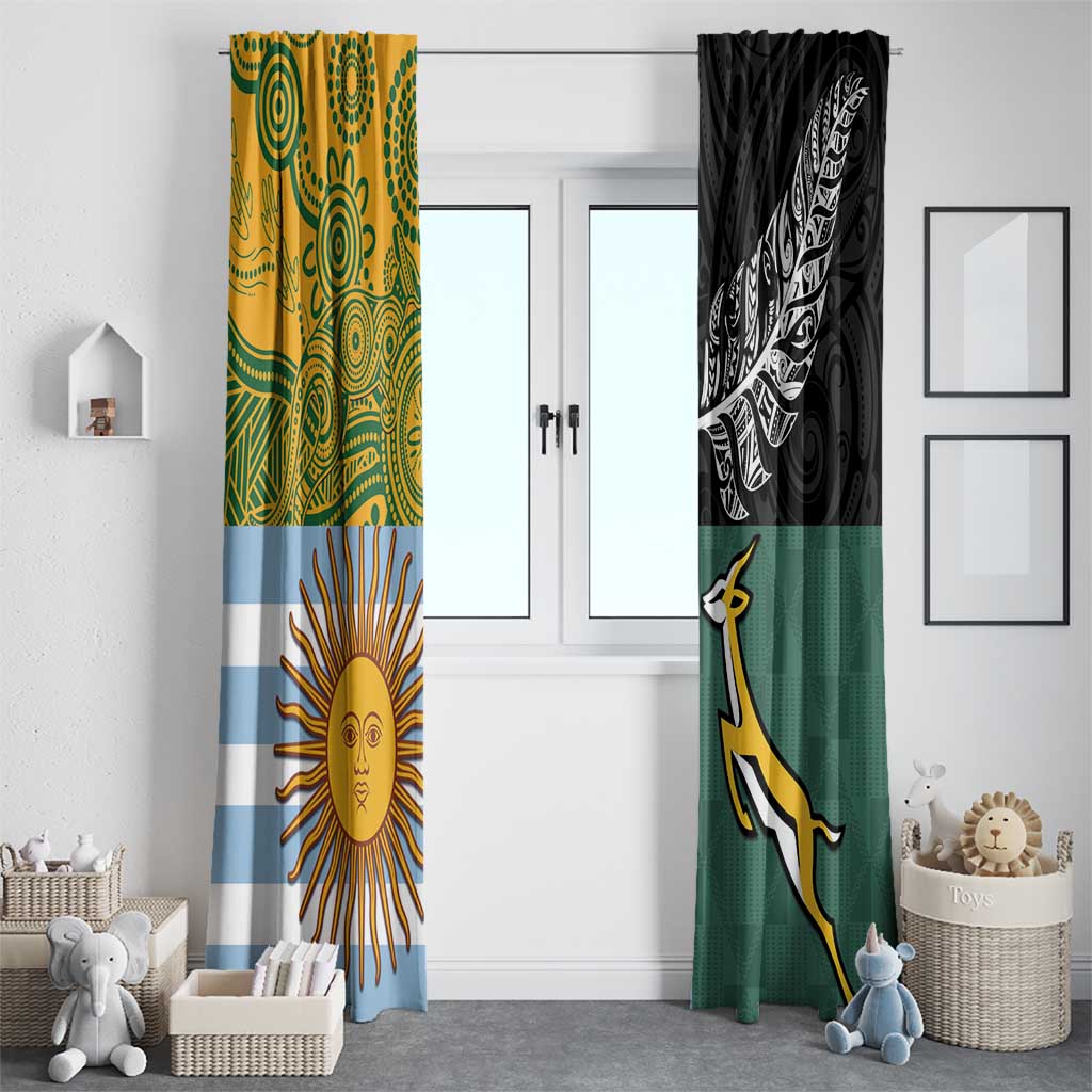 Rugby 2025 Championship Window Curtain Combination of Southern Hemisphere Countries - Wonder Print Shop