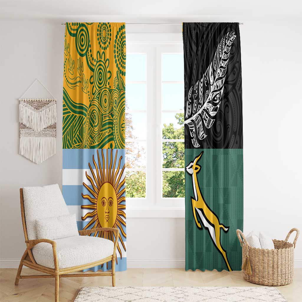 Rugby 2025 Championship Window Curtain Combination of Southern Hemisphere Countries - Wonder Print Shop
