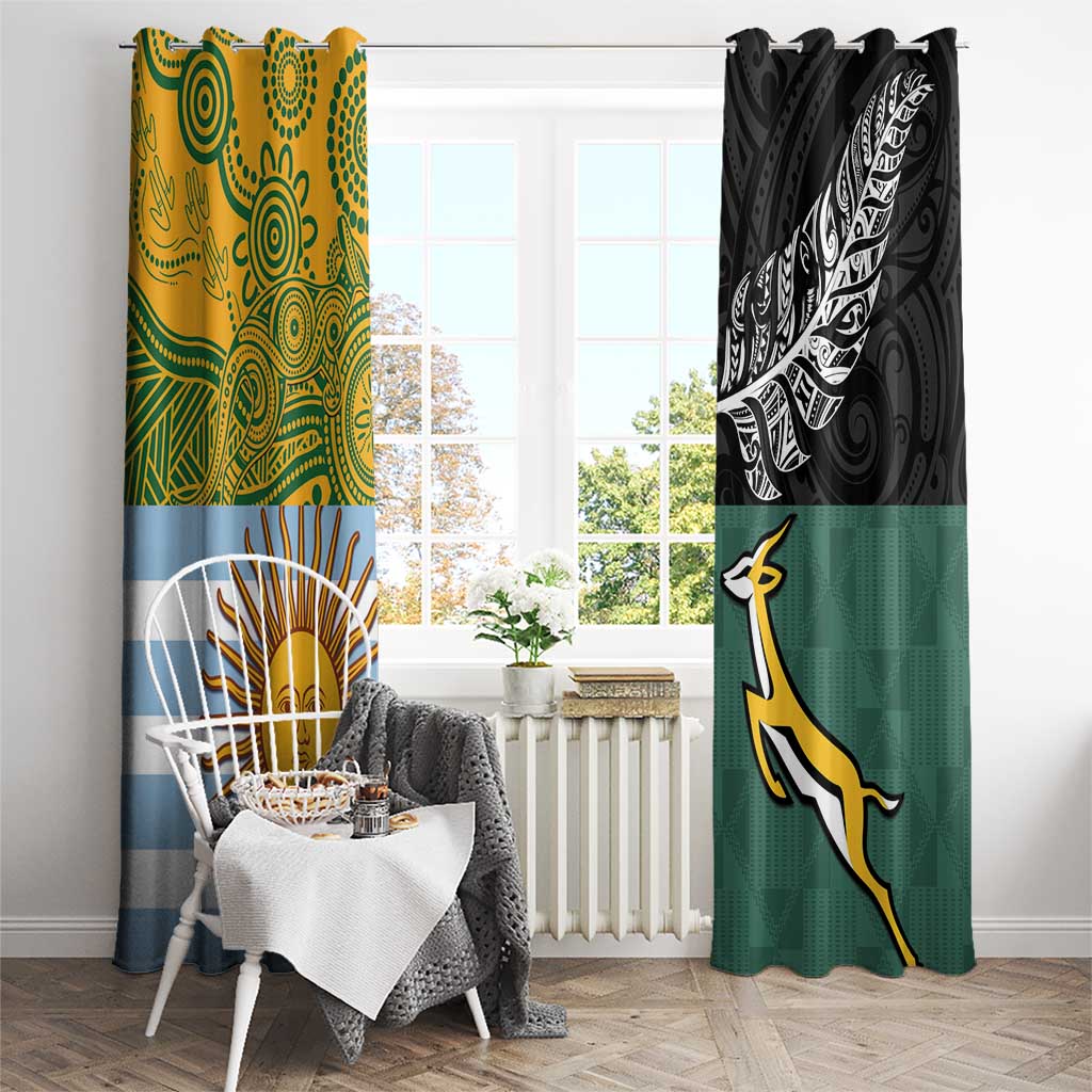 Rugby 2025 Championship Window Curtain Combination of Southern Hemisphere Countries - Wonder Print Shop