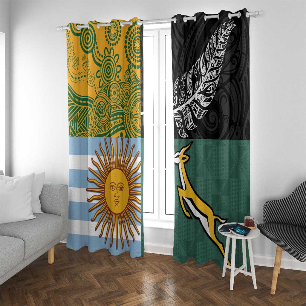 Rugby 2025 Championship Window Curtain Combination of Southern Hemisphere Countries - Wonder Print Shop