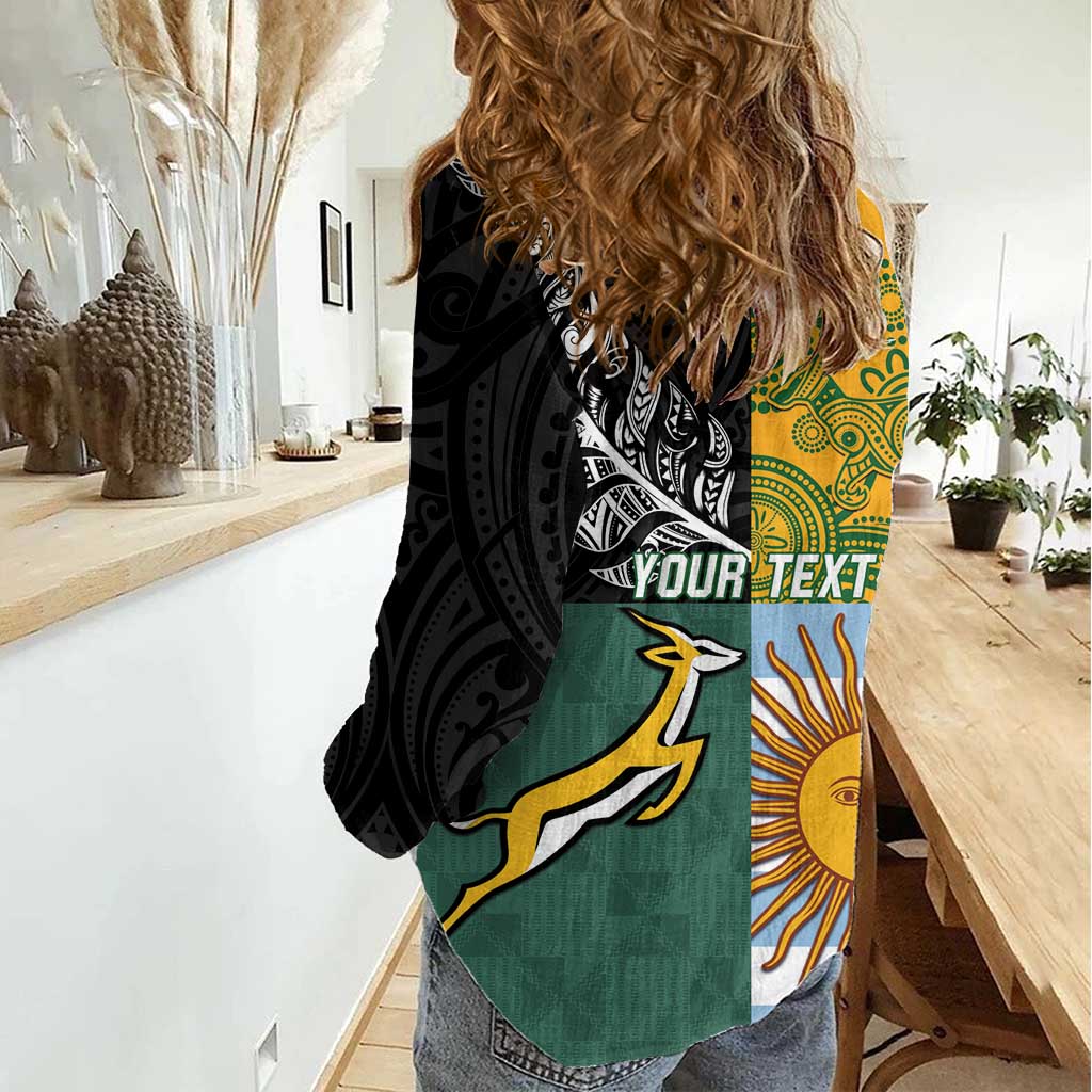 Personalised Rugby 2025 Championship Women Casual Shirt Combination of Southern Hemisphere Countries - Wonder Print Shop