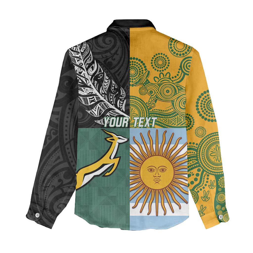 Personalised Rugby 2025 Championship Women Casual Shirt Combination of Southern Hemisphere Countries - Wonder Print Shop