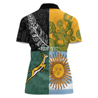 Personalised Rugby 2025 Championship Women Polo Shirt Combination of Southern Hemisphere Countries - Wonder Print Shop