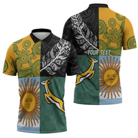 Personalised Rugby 2025 Championship Zipper Polo Shirt Combination of Southern Hemisphere Countries - Wonder Print Shop