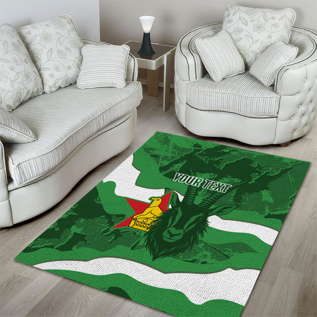 Custom Zimbabwe Rugby 2026 Area Rug Go Sables Sporty Grunge Style