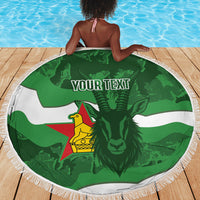 Custom Zimbabwe Rugby 2026 Beach Blanket Go Sables Sporty Grunge Style