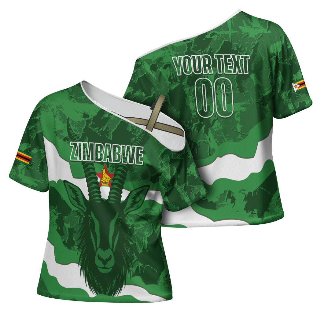 Custom Zimbabwe Rugby 2026 Cross Shoulder Shirt Go Sables Sporty Grunge Style
