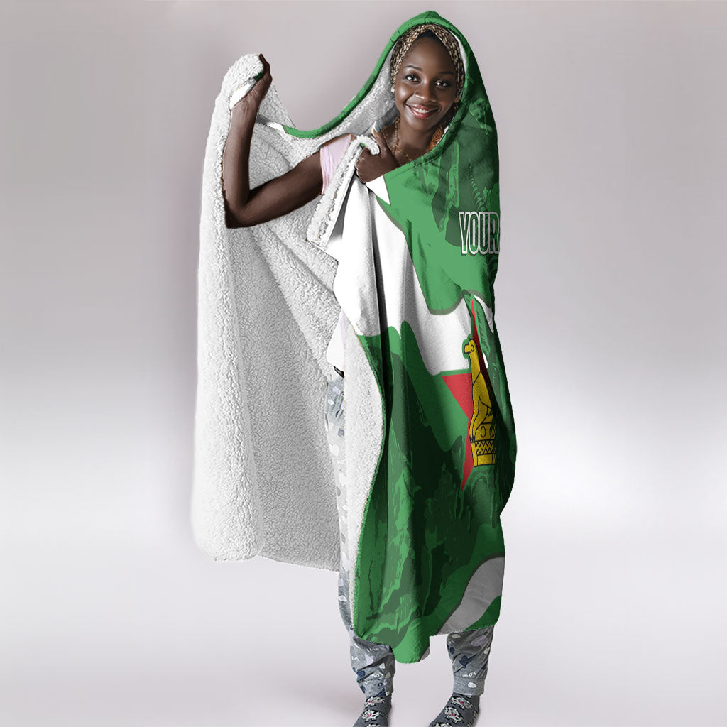 Custom Zimbabwe Rugby 2026 Hooded Blanket Go Sables Sporty Grunge Style