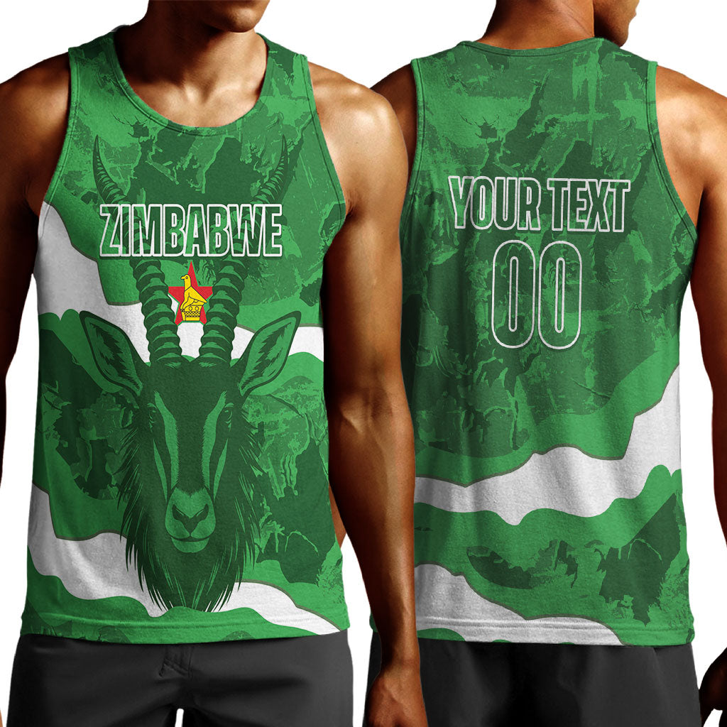 Custom Zimbabwe Rugby 2026 Men Tank Top Go Sables Sporty Grunge Style