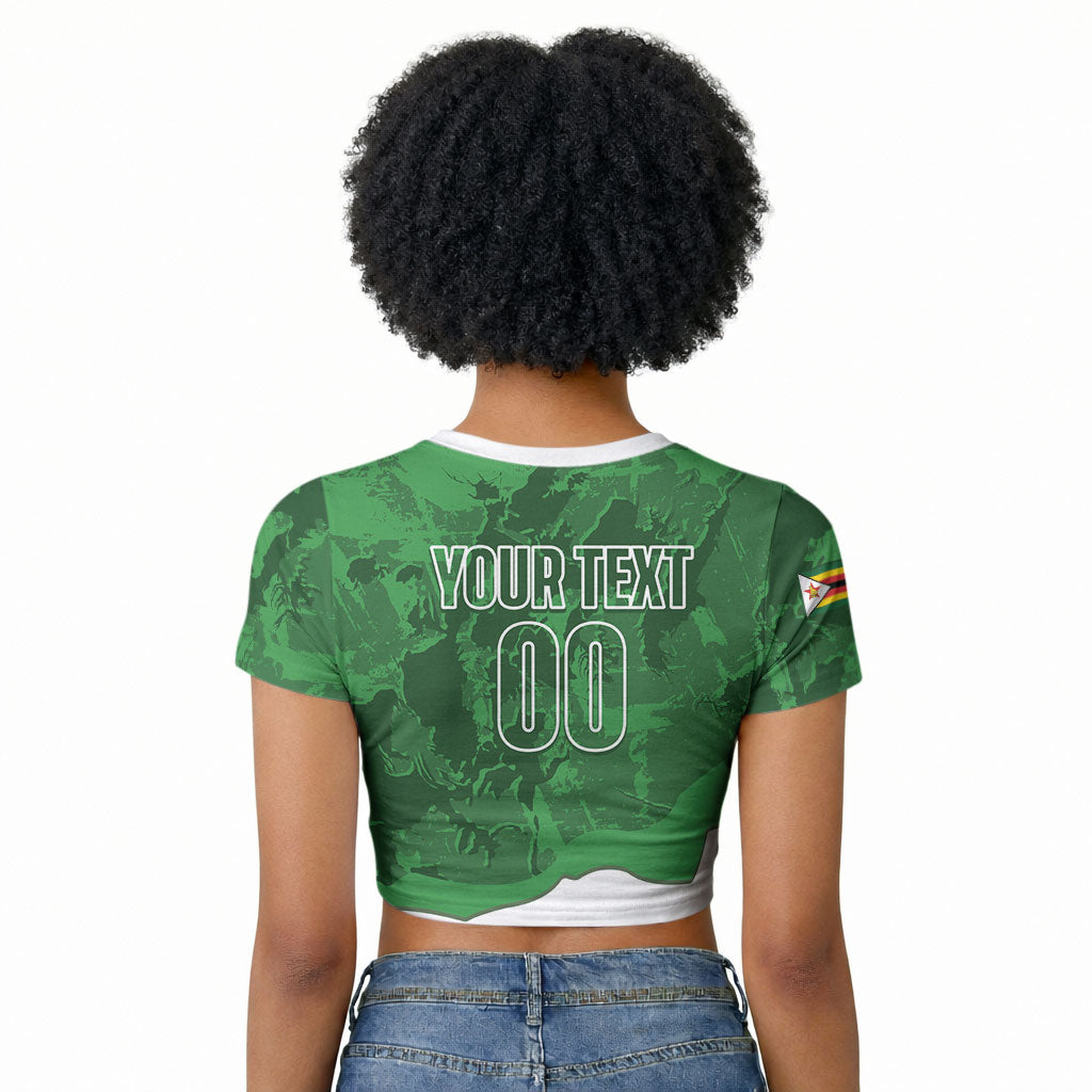 Custom Zimbabwe Rugby 2026 Raglan Cropped T shirt Go Sables Sporty Grunge Style