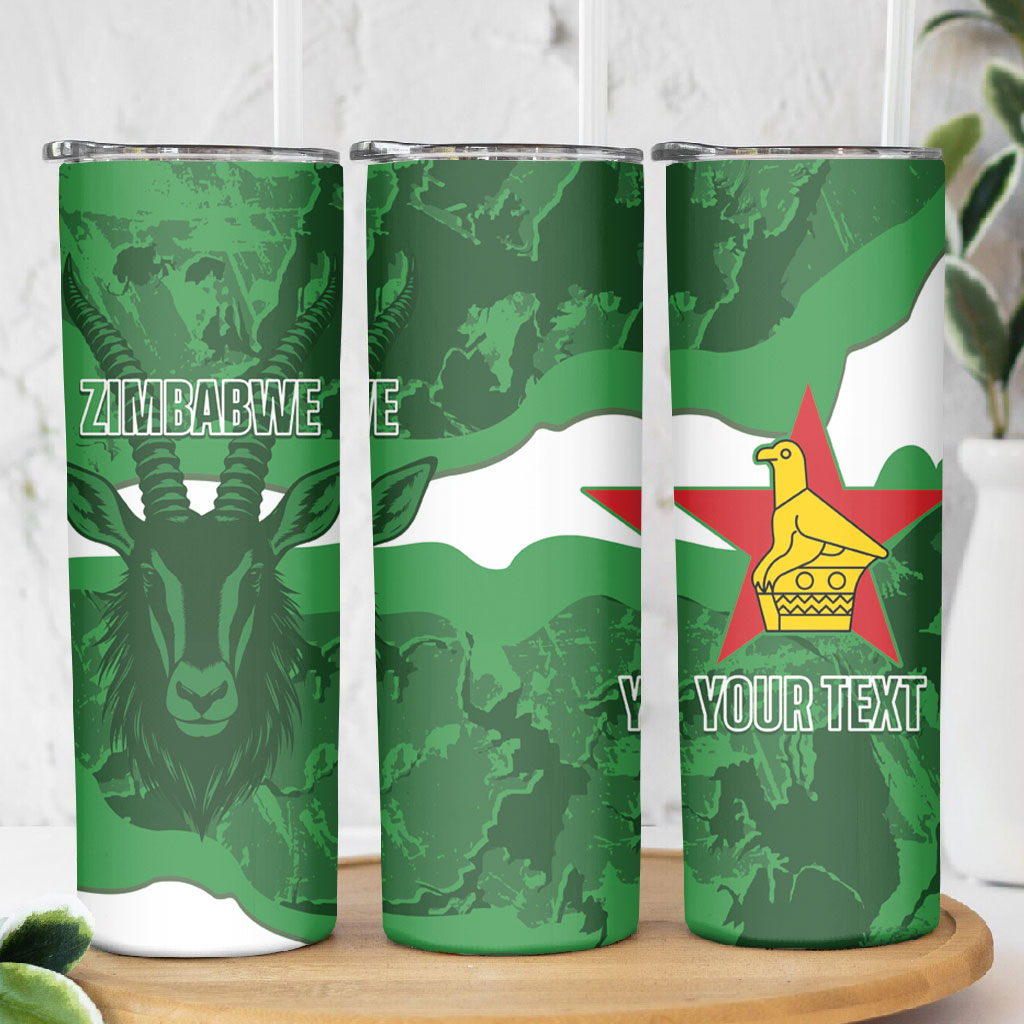 Custom Zimbabwe Rugby 2026 Skinny Tumbler Go Sables Sporty Grunge Style