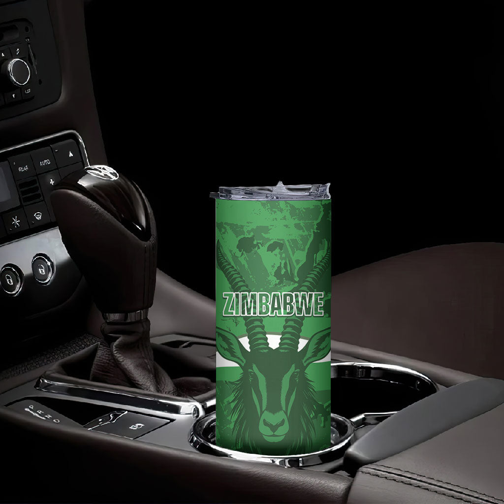 Custom Zimbabwe Rugby 2026 Skinny Tumbler Go Sables Sporty Grunge Style
