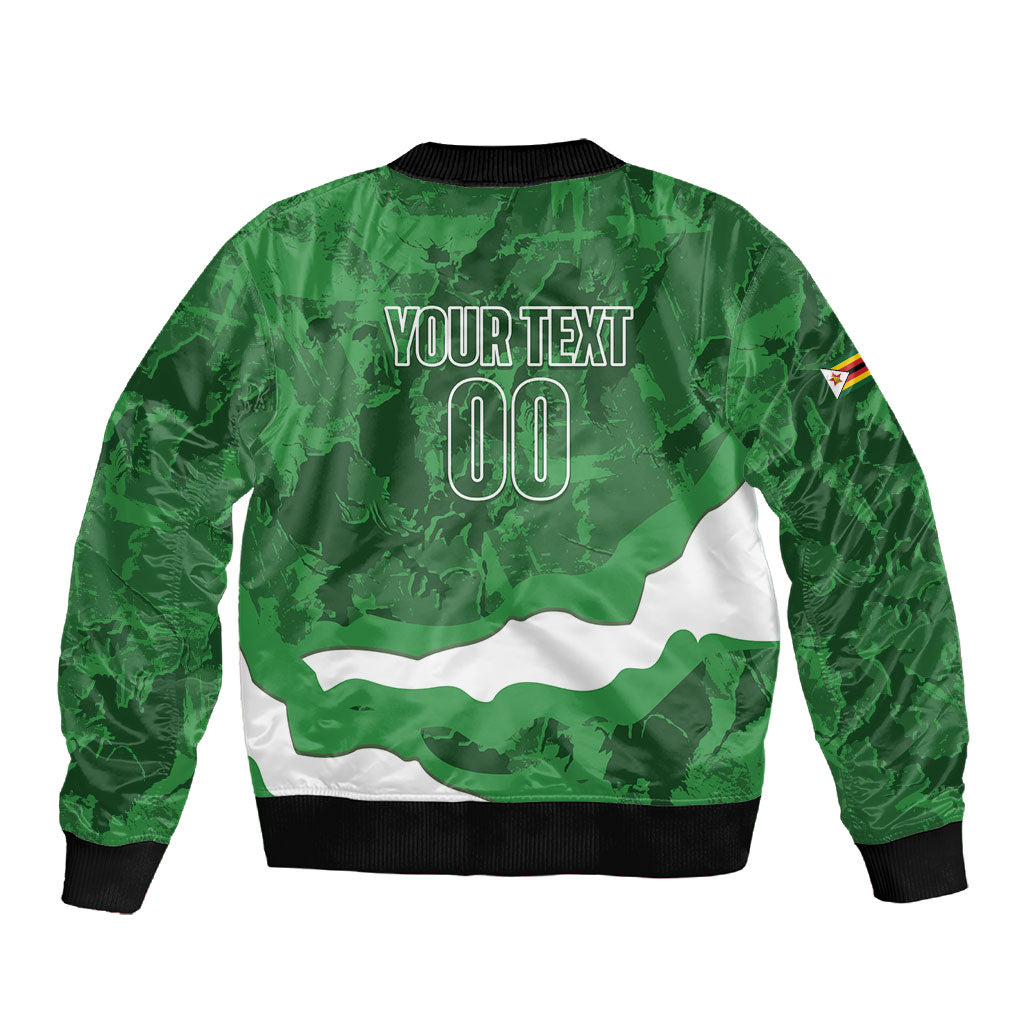 Custom Zimbabwe Rugby 2026 Sleeve Zip Bomber Jacket Go Sables Sporty Grunge Style