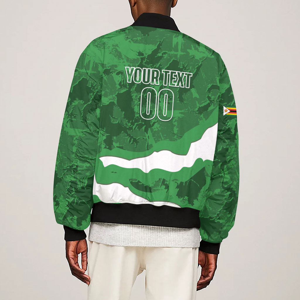 Custom Zimbabwe Rugby 2026 Sleeve Zip Bomber Jacket Go Sables Sporty Grunge Style