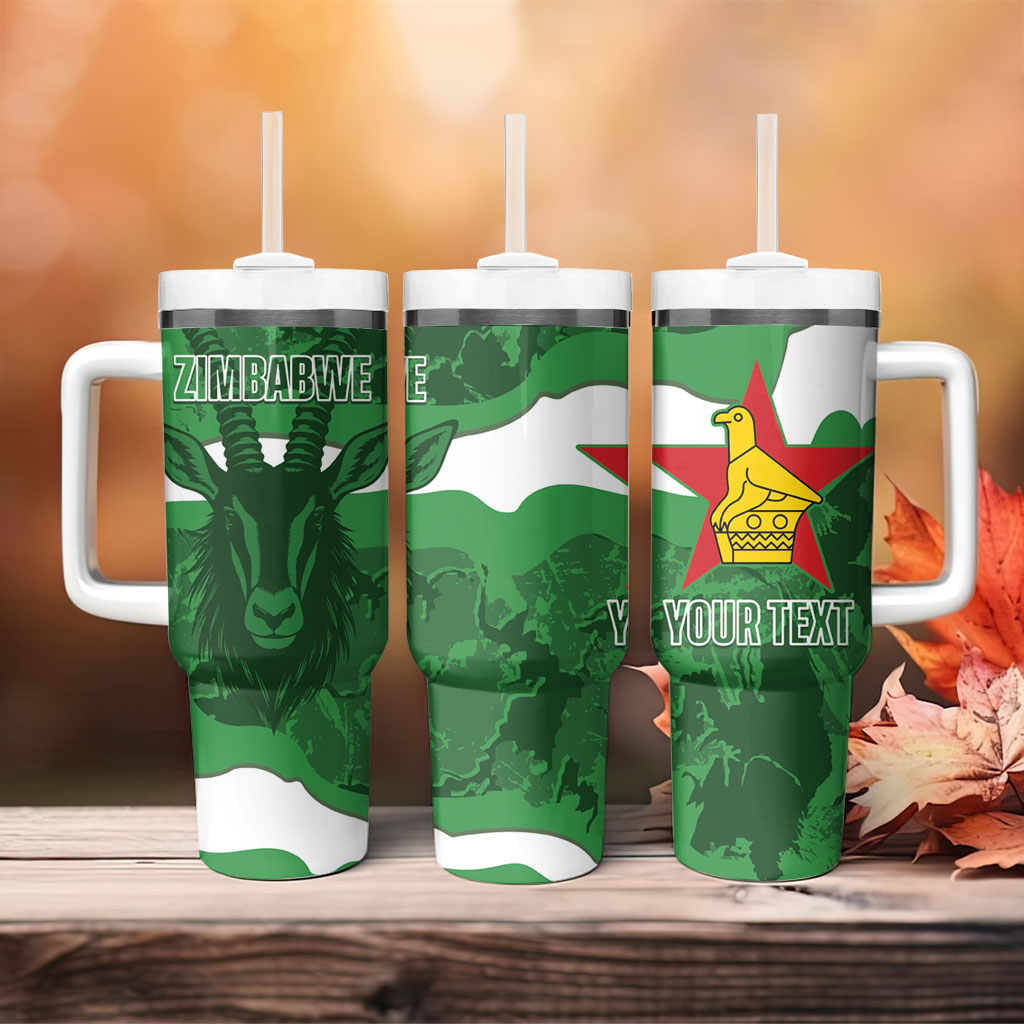 Custom Zimbabwe Rugby 2026 Tumbler With Handle Go Sables Sporty Grunge Style