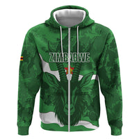 Custom Zimbabwe Rugby 2026 Zip Hoodie Go Sables Sporty Grunge Style