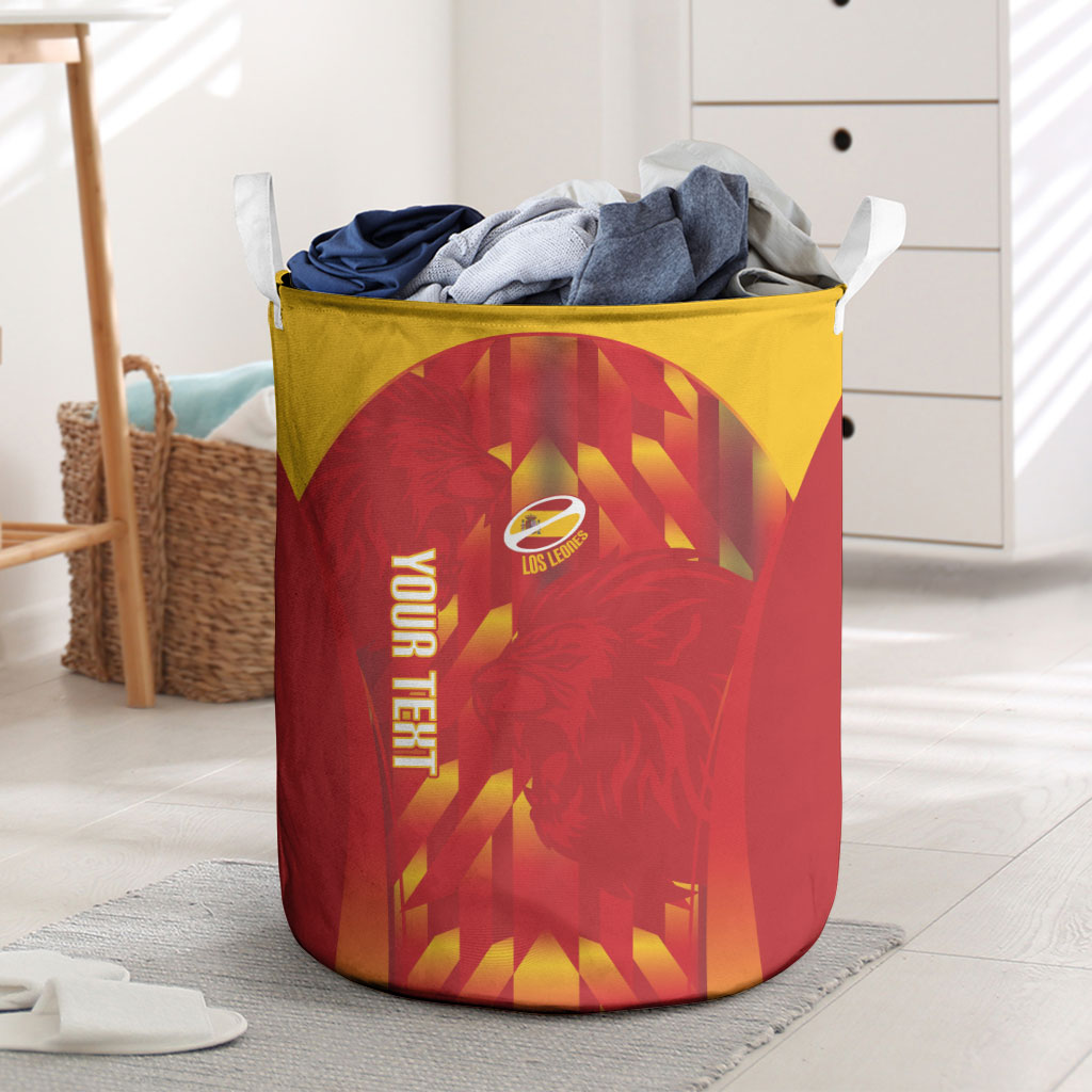 Custom Spain Rugby 2026 Laundry Basket Vamos Los Leones Red Version