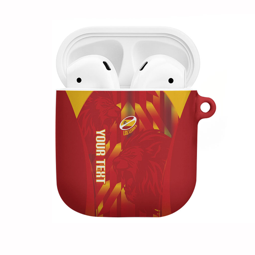 Custom Spain Rugby 2026 AirPods Case Vamos Los Leones Red Version