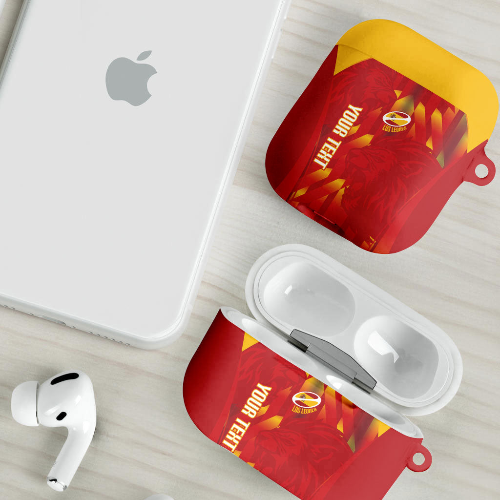 Custom Spain Rugby 2026 AirPods Case Vamos Los Leones Red Version