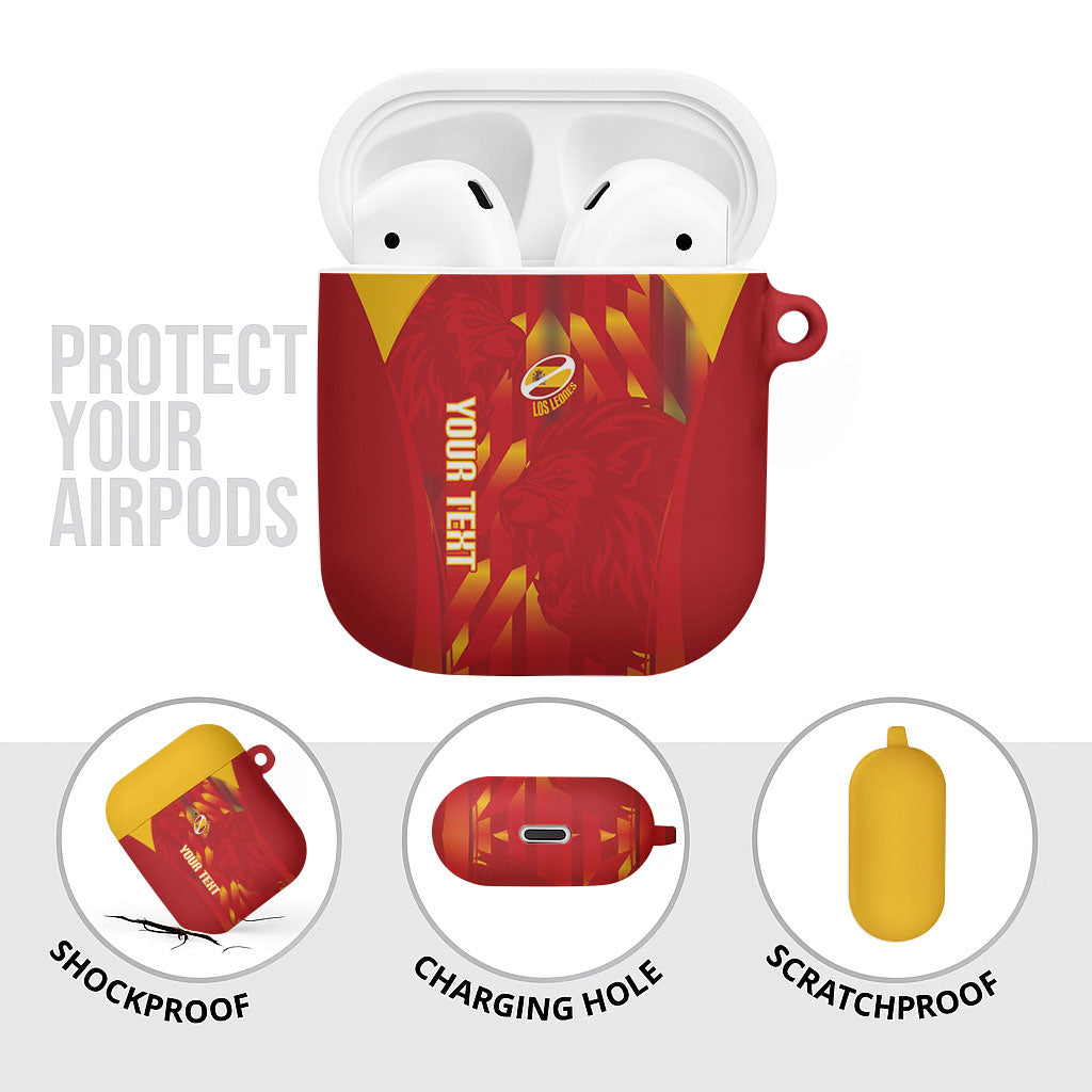 Custom Spain Rugby 2026 AirPods Case Vamos Los Leones Red Version