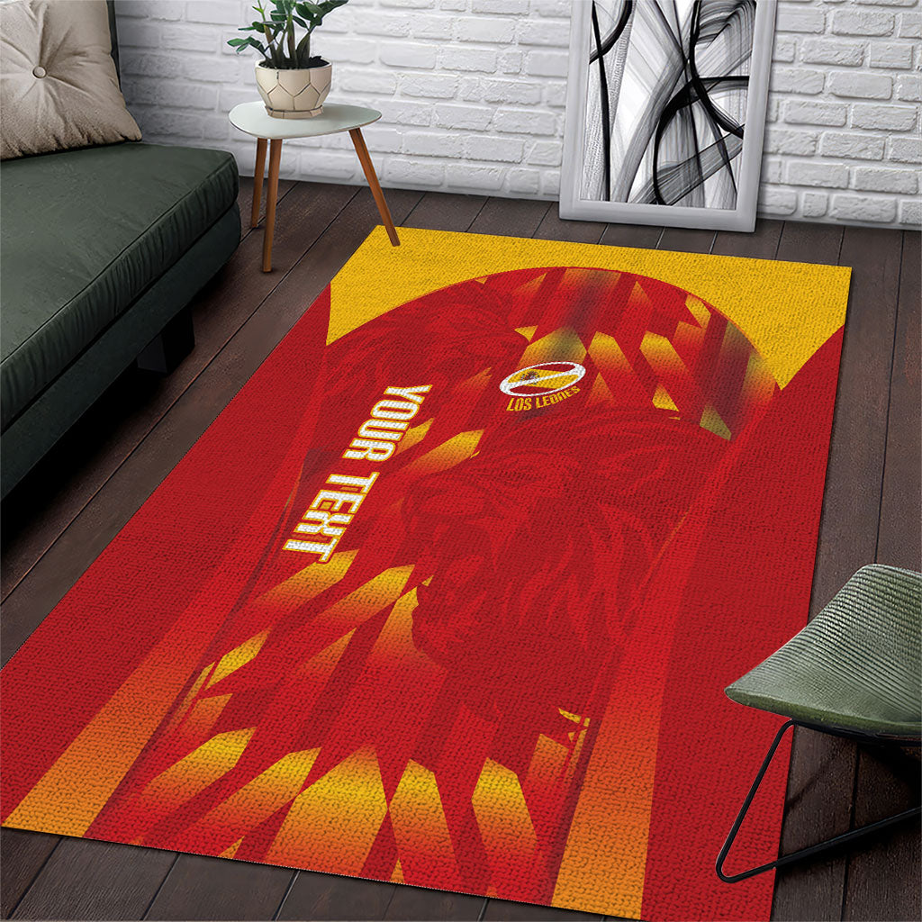 Custom Spain Rugby 2026 Area Rug Vamos Los Leones Red Version