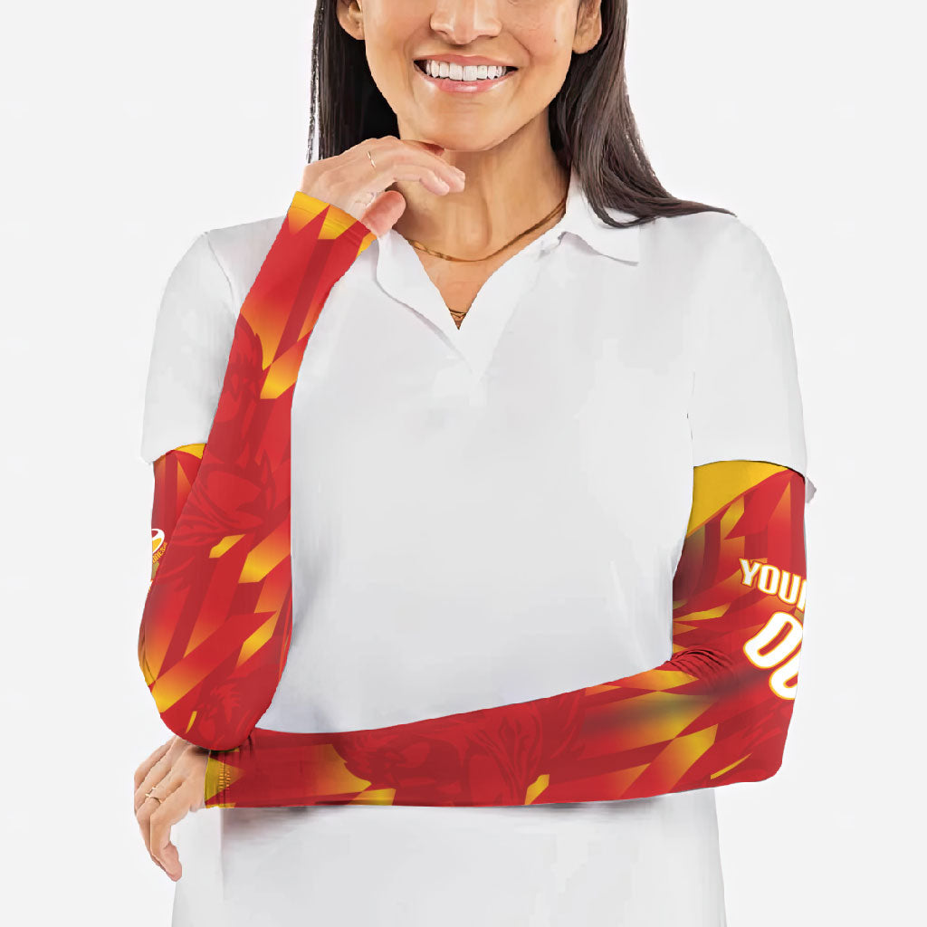 Custom Spain Rugby 2026 Arm Sleeves Vamos Los Leones Red Version