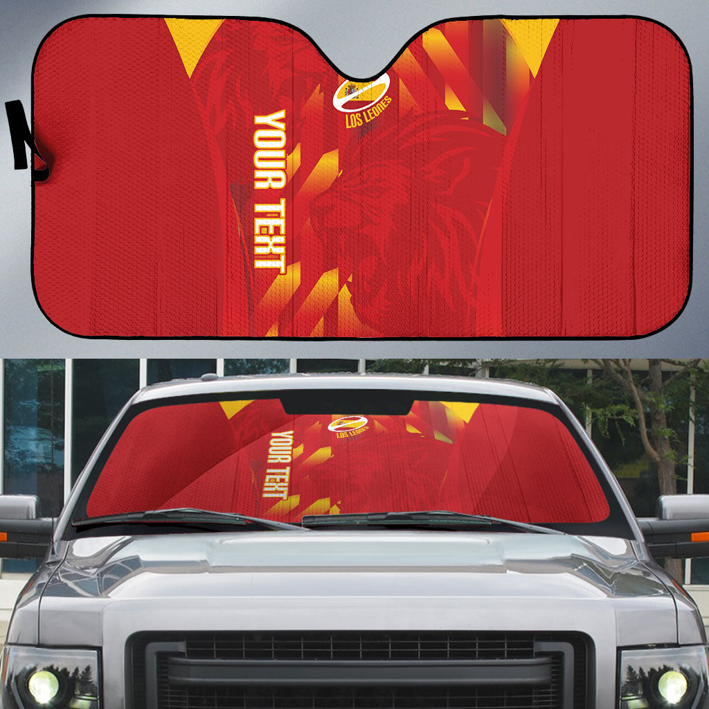 Custom Spain Rugby 2026 Auto Sun Shade Vamos Los Leones Red Version
