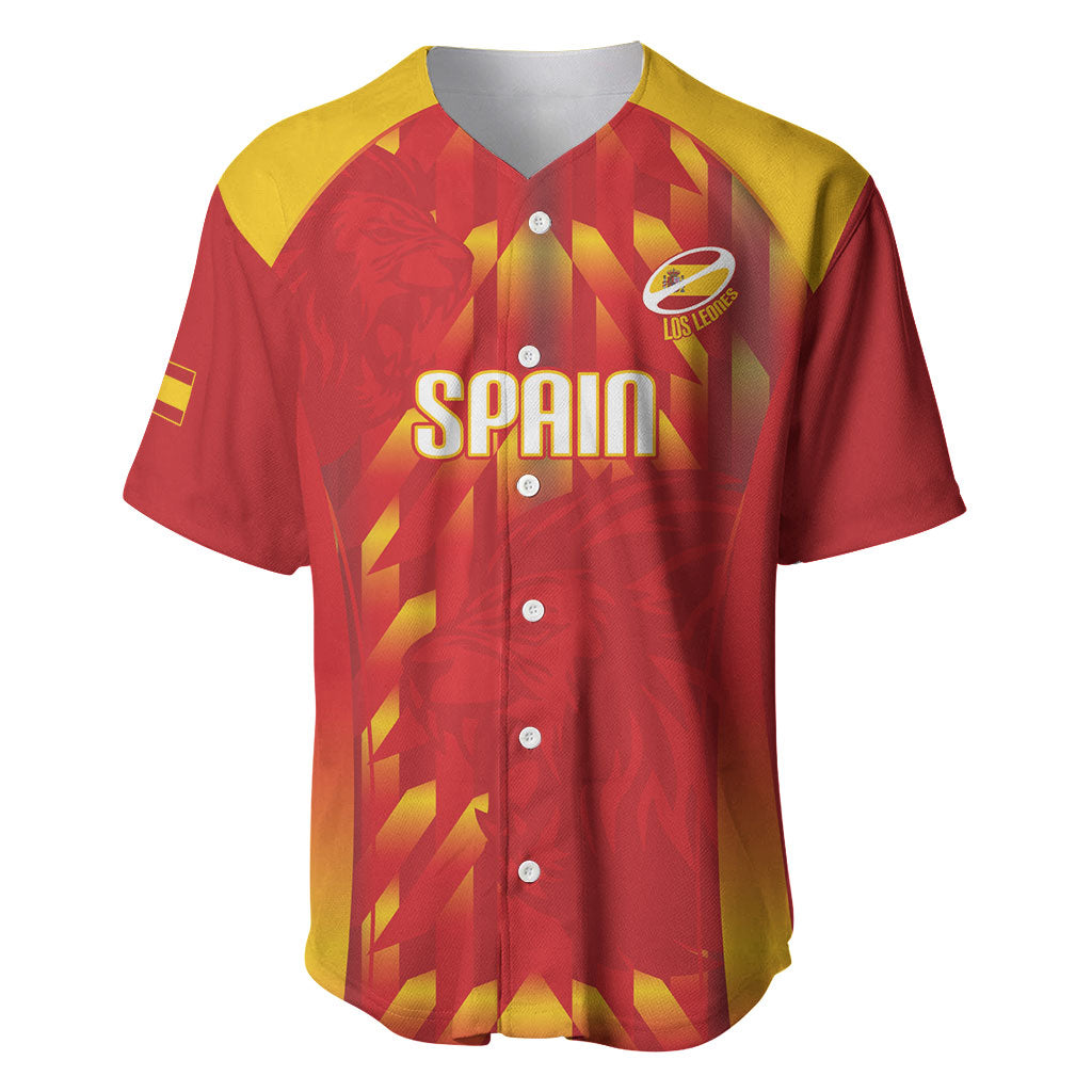 Custom Spain Rugby 2026 Baseball Jersey Vamos Los Leones Red Version