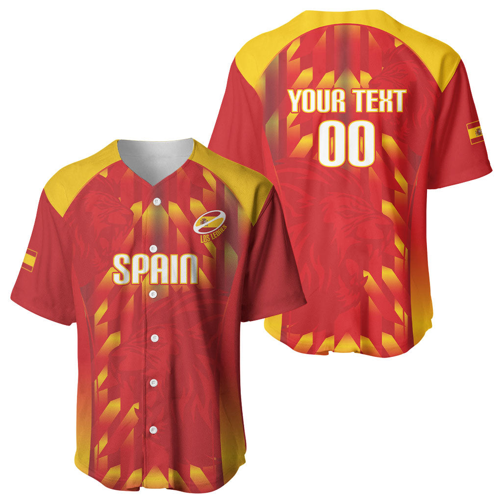 Custom Spain Rugby 2026 Baseball Jersey Vamos Los Leones Red Version