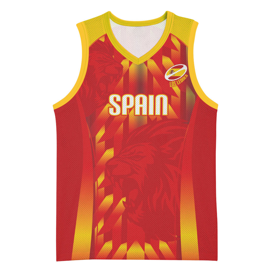 Custom Spain Rugby 2026 Basketball Jersey Vamos Los Leones Red Version