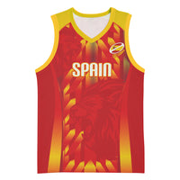 Custom Spain Rugby 2026 Basketball Jersey Vamos Los Leones Red Version
