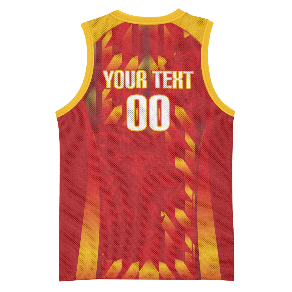 Custom Spain Rugby 2026 Basketball Jersey Vamos Los Leones Red Version