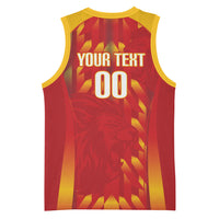 Custom Spain Rugby 2026 Basketball Jersey Vamos Los Leones Red Version