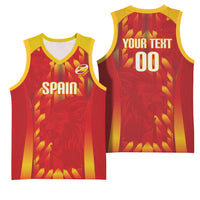 Custom Spain Rugby 2026 Basketball Jersey Vamos Los Leones Red Version