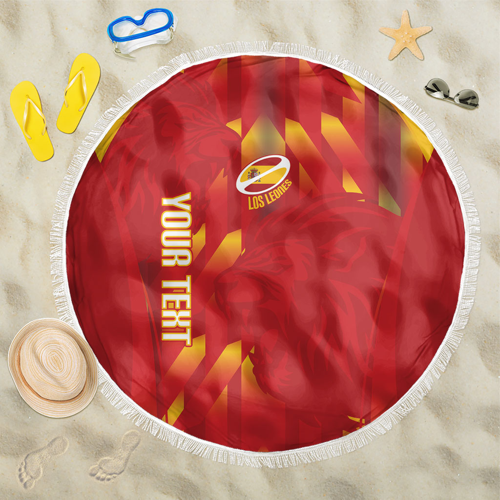 Custom Spain Rugby 2026 Beach Blanket Vamos Los Leones Red Version