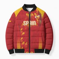Custom Spain Rugby 2026 Bomber Puffer Jacket Vamos Los Leones Red Version