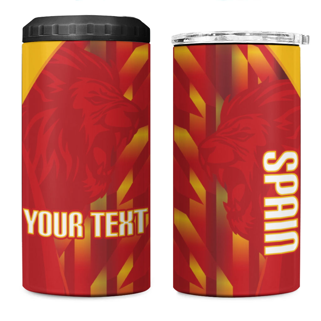Custom Spain Rugby 2026 4 in 1 Can Cooler Tumbler Vamos Los Leones Red Version