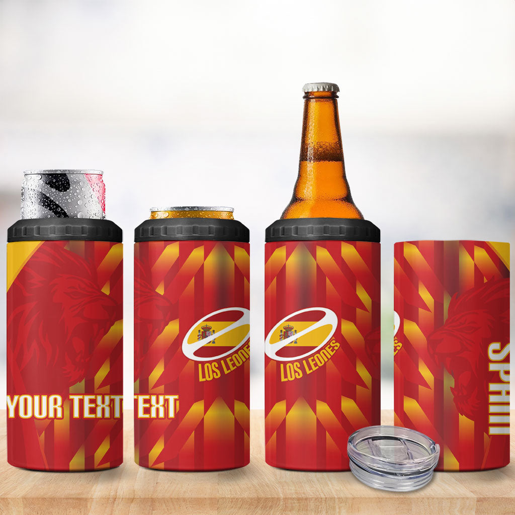Custom Spain Rugby 2026 4 in 1 Can Cooler Tumbler Vamos Los Leones Red Version