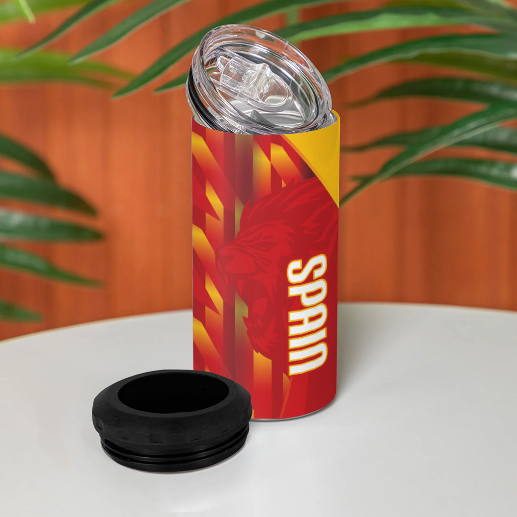 Custom Spain Rugby 2026 4 in 1 Can Cooler Tumbler Vamos Los Leones Red Version