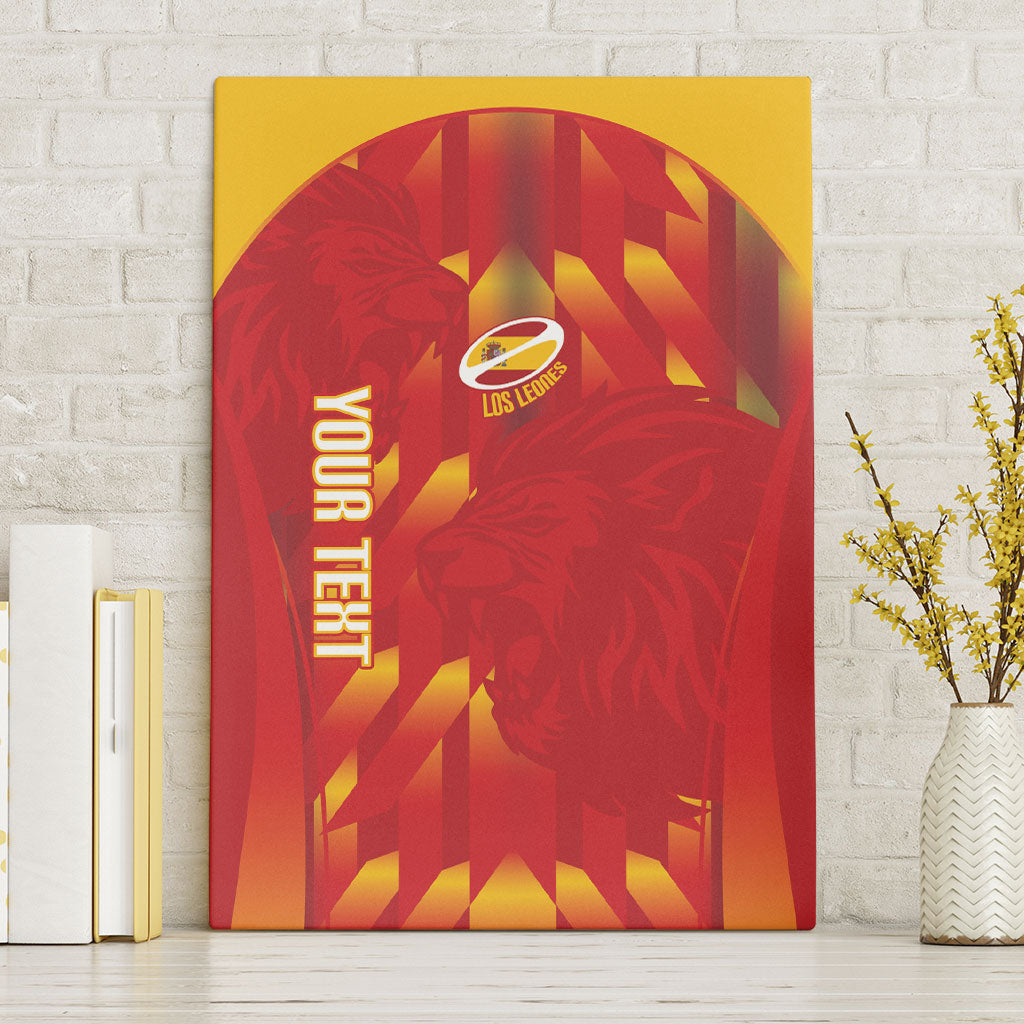 Custom Spain Rugby 2026 Canvas Wall Art Vamos Los Leones Red Version
