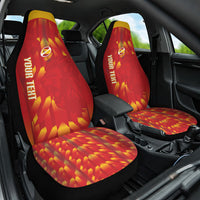 Custom Spain Rugby 2026 Car Seat Cover Vamos Los Leones Red Version