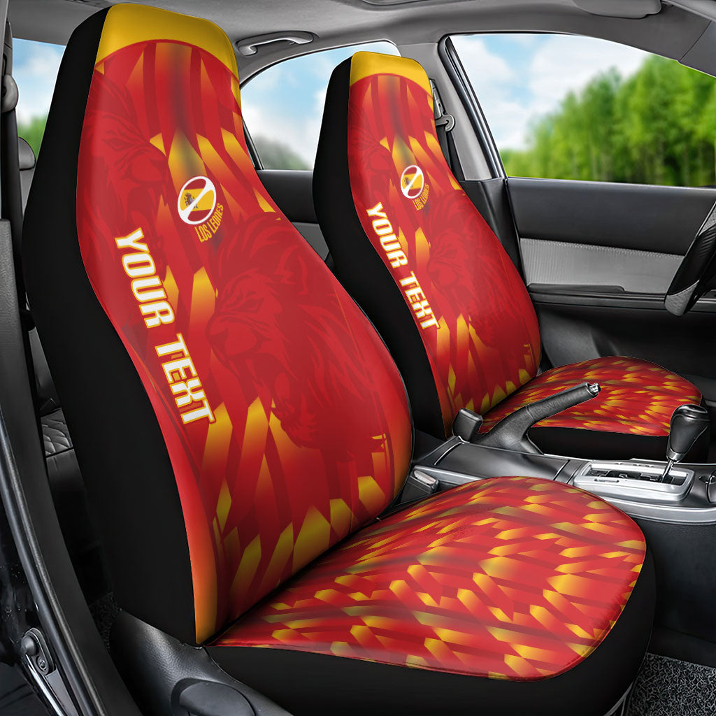 Custom Spain Rugby 2026 Car Seat Cover Vamos Los Leones Red Version