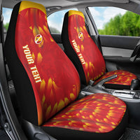 Custom Spain Rugby 2026 Car Seat Cover Vamos Los Leones Red Version