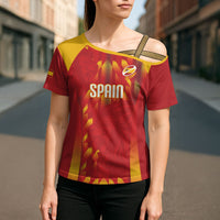 Custom Spain Rugby 2026 Cross Shoulder Shirt Vamos Los Leones Red Version