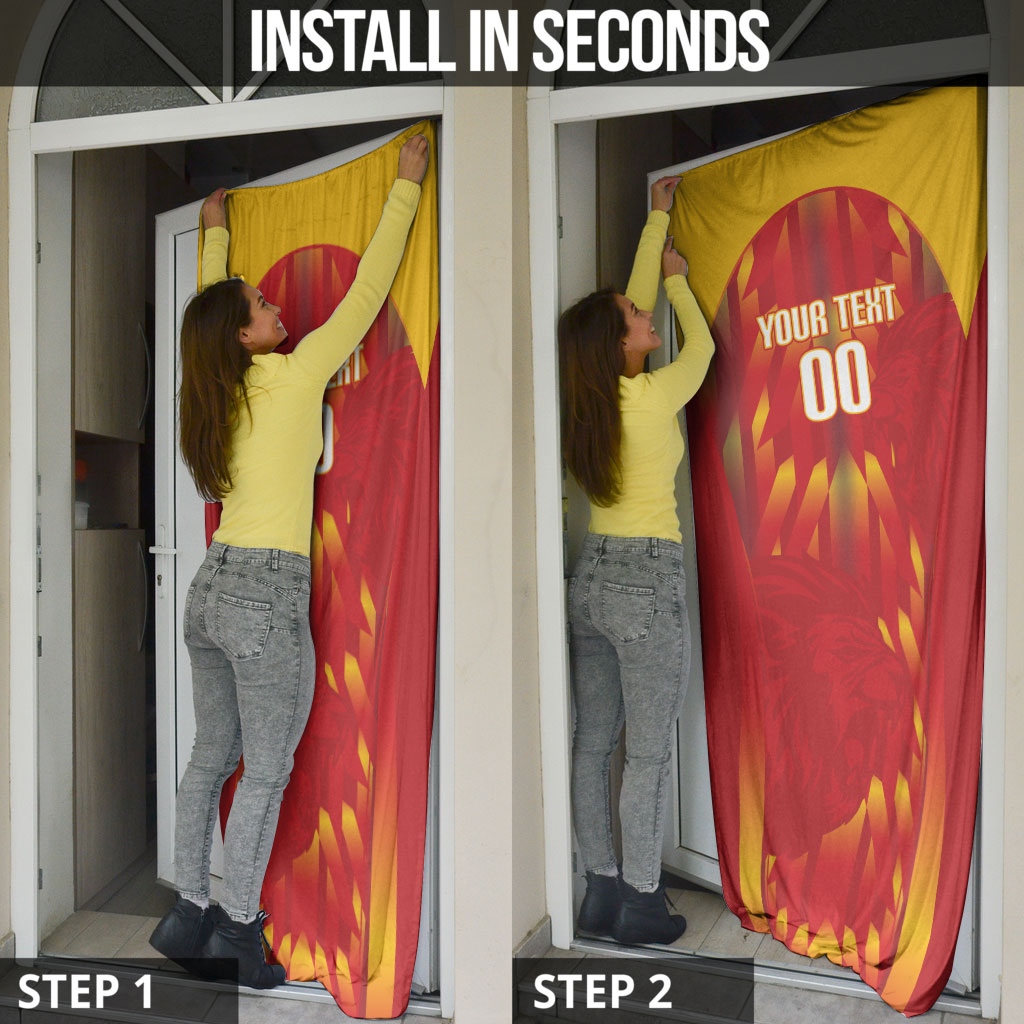 Custom Spain Rugby 2026 Door Cover Vamos Los Leones Red Version