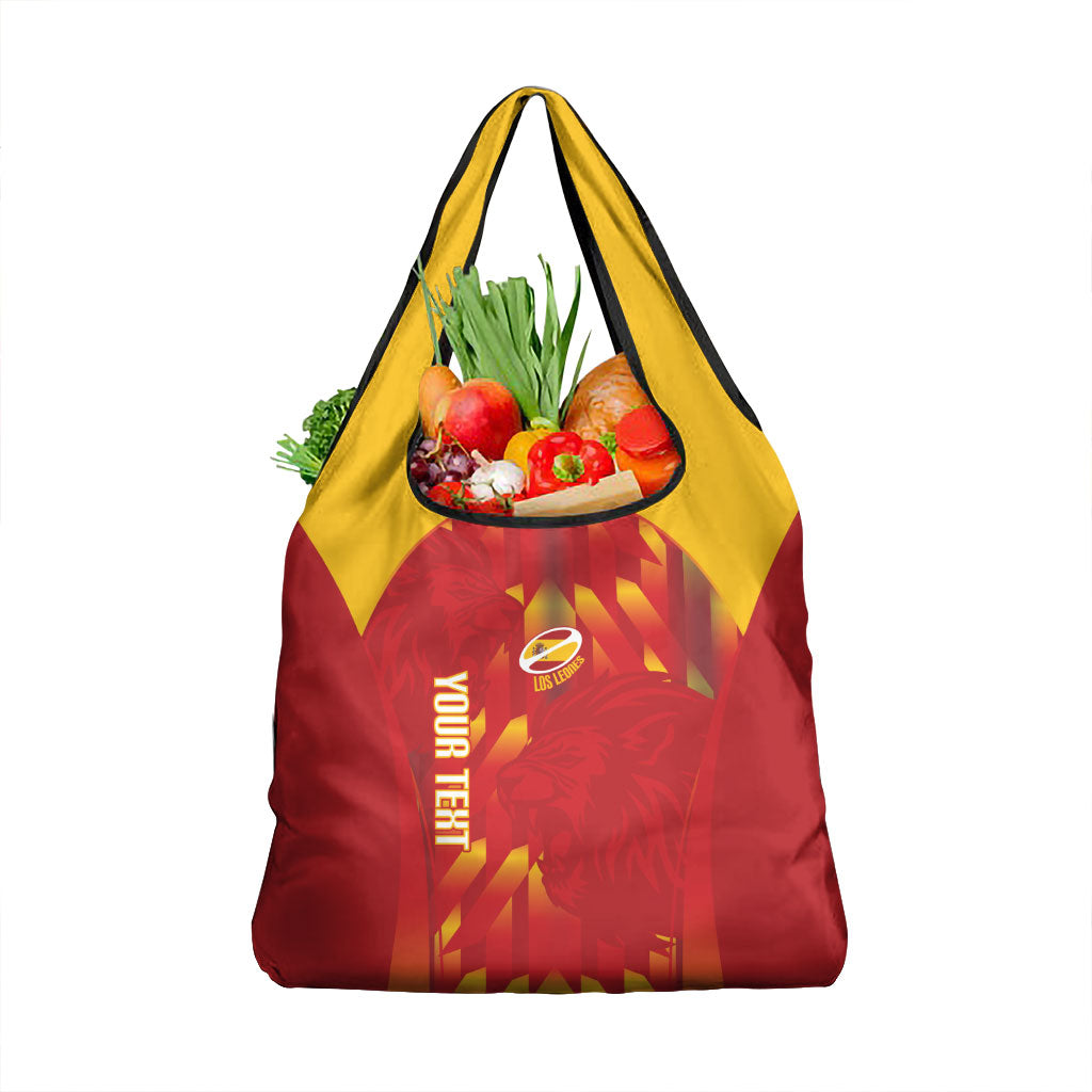 Custom Spain Rugby 2026 Grocery Bag Vamos Los Leones Red Version