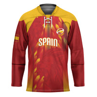 Custom Spain Rugby 2026 Hockey Jersey Vamos Los Leones Red Version